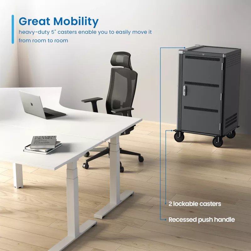 Ewent EW1700 carrinho/armário de gestão de equipamentos portátil Preto, Cinzento