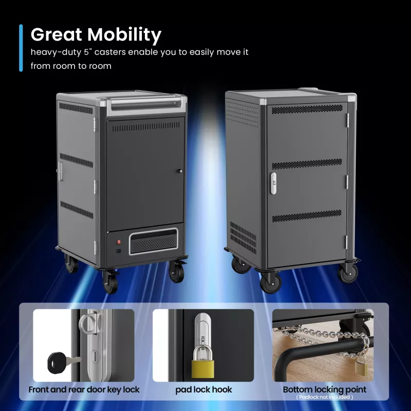 Ewent EW1700 carrinho/armário de gestão de equipamentos portátil Preto, Cinzento