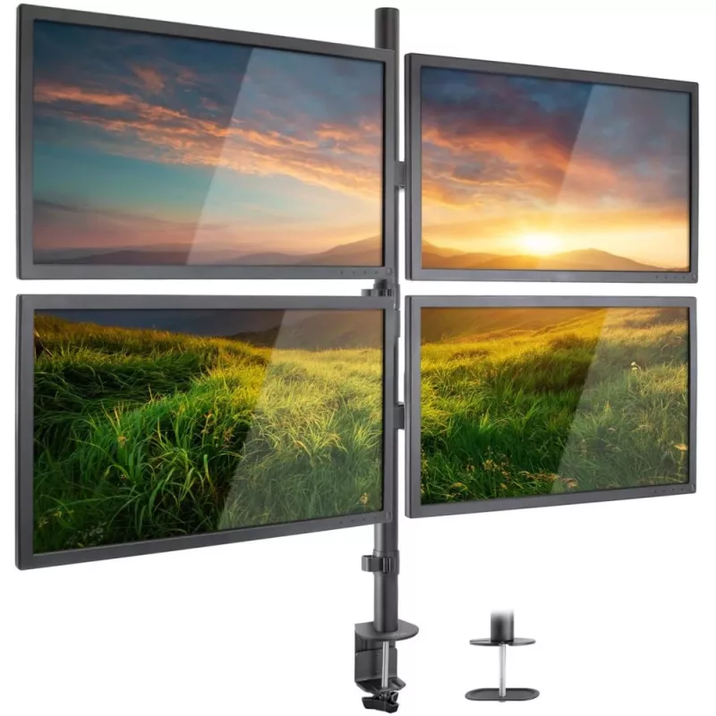 Techly ICA-LCD 382-Q Suporte de monitor / base 68,6 cm (27 polegadas) secretária preto