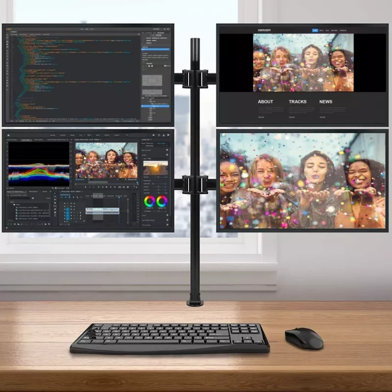 Techly ICA-LCD 382-Q Suporte de monitor / base 68,6 cm (27 polegadas) secretária preto