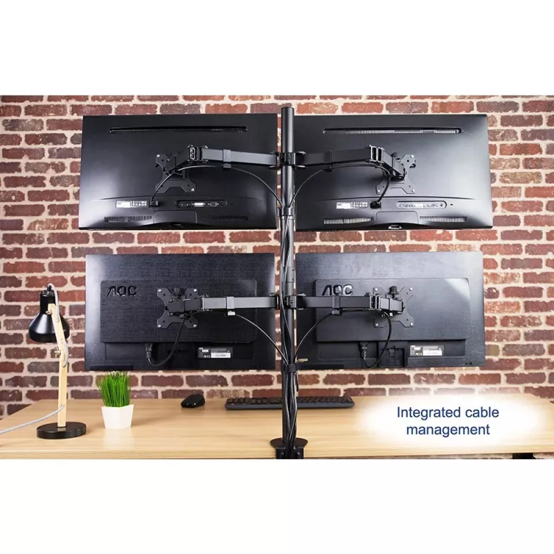 Techly ICA-LCD 382-Q Suporte de monitor / base 68,6 cm (27 polegadas) secretária preto