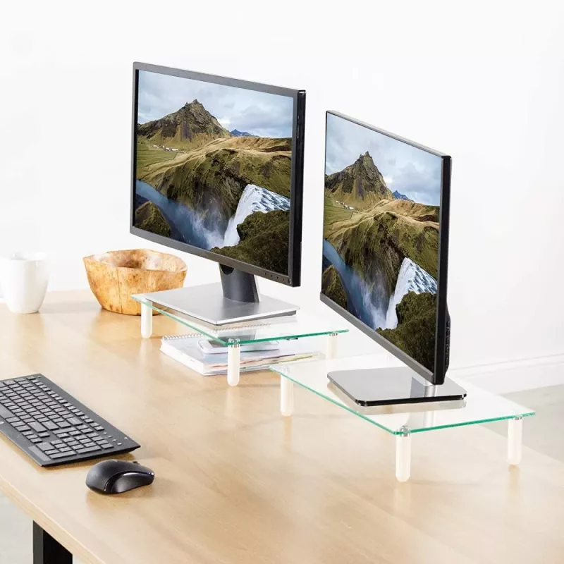 Techly Suporte universal de secretária para monitor, autónomo, 20 kg, 33 cm (13 polegadas), 81,3 cm (32 polegadas), transparente