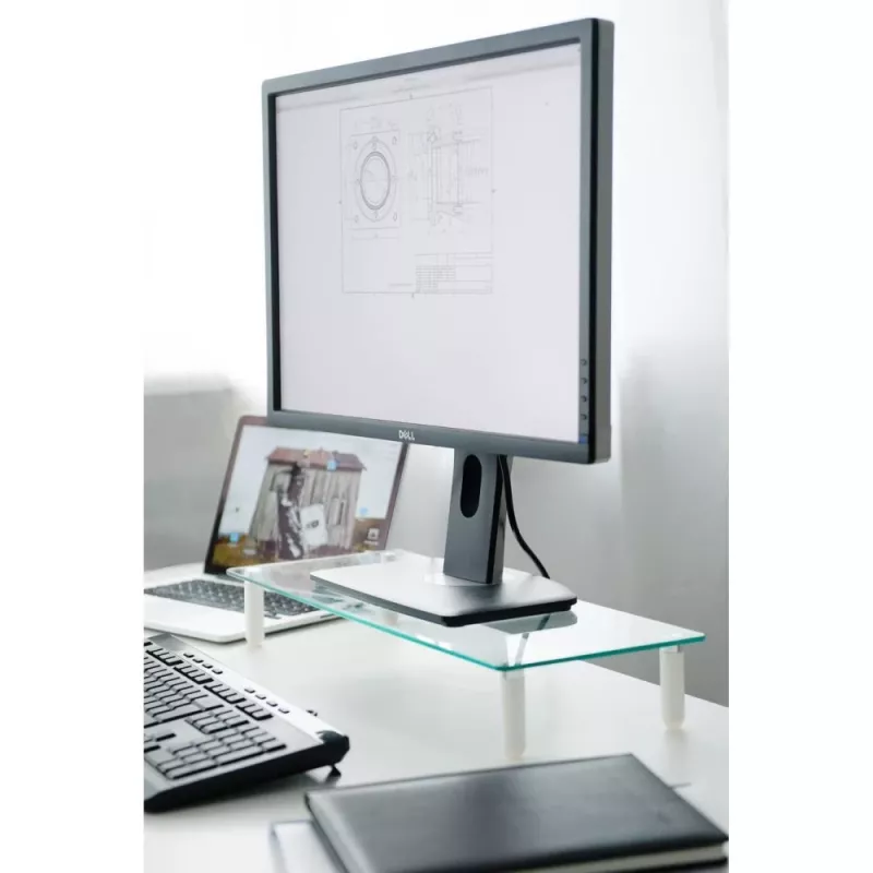 Techly Suporte universal de secretária para monitor, autónomo, 20 kg, 33 cm (13 polegadas), 81,3 cm (32 polegadas), transparente