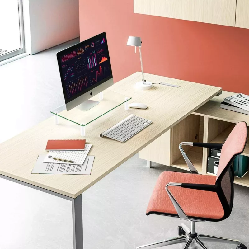 Techly Suporte universal de secretária para monitor, autónomo, 20 kg, 33 cm (13 polegadas), 81,3 cm (32 polegadas), transparente