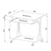 Techly Mesa de PC compacta em metal e vidro com rodas ICA-TB 3791A