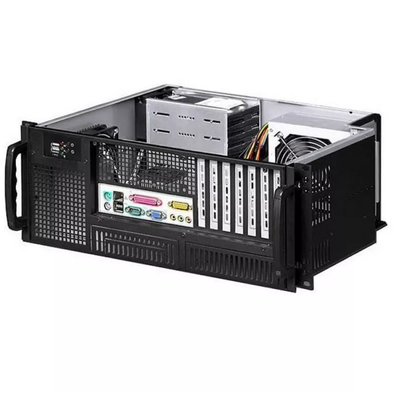 Techly Caixa rack industrial 19/Desktop 4U ultracompacta preta I-CASE MP-P4HX-BLK6