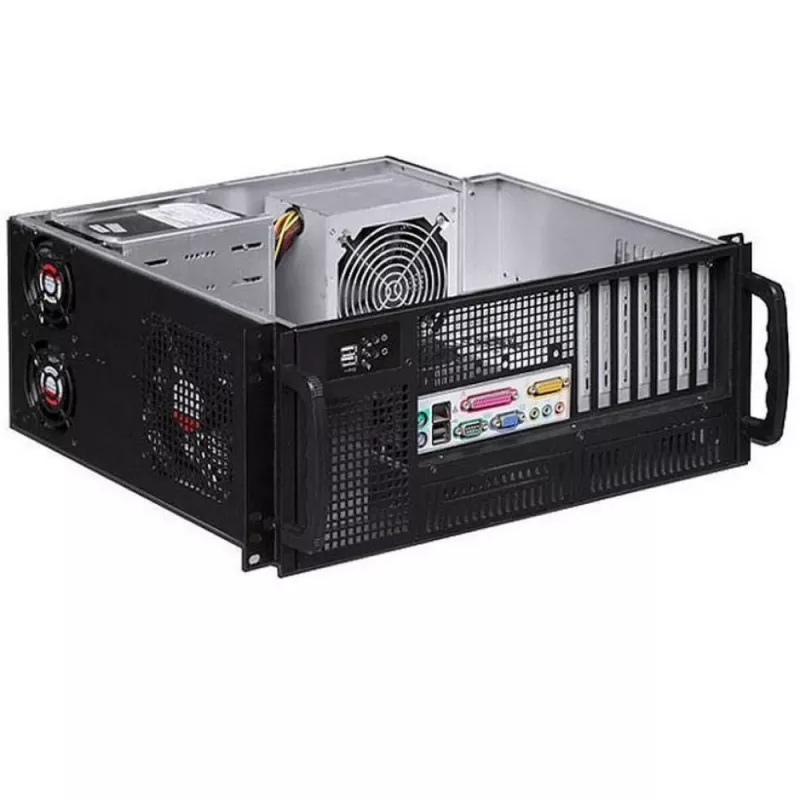 Techly Caixa rack industrial 19/Desktop 4U ultracompacta preta I-CASE MP-P4HX-BLK6