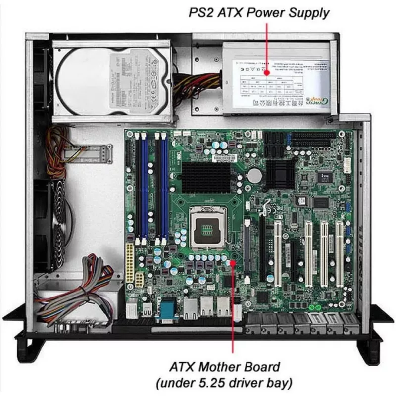 Techly Caixa rack industrial 19/Desktop 4U ultracompacta preta I-CASE MP-P4HX-BLK6