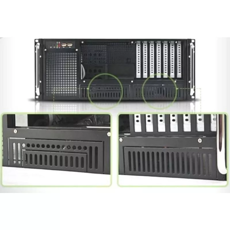Techly Caixa rack industrial 19/Desktop 4U ultracompacta preta I-CASE MP-P4HX-BLK6