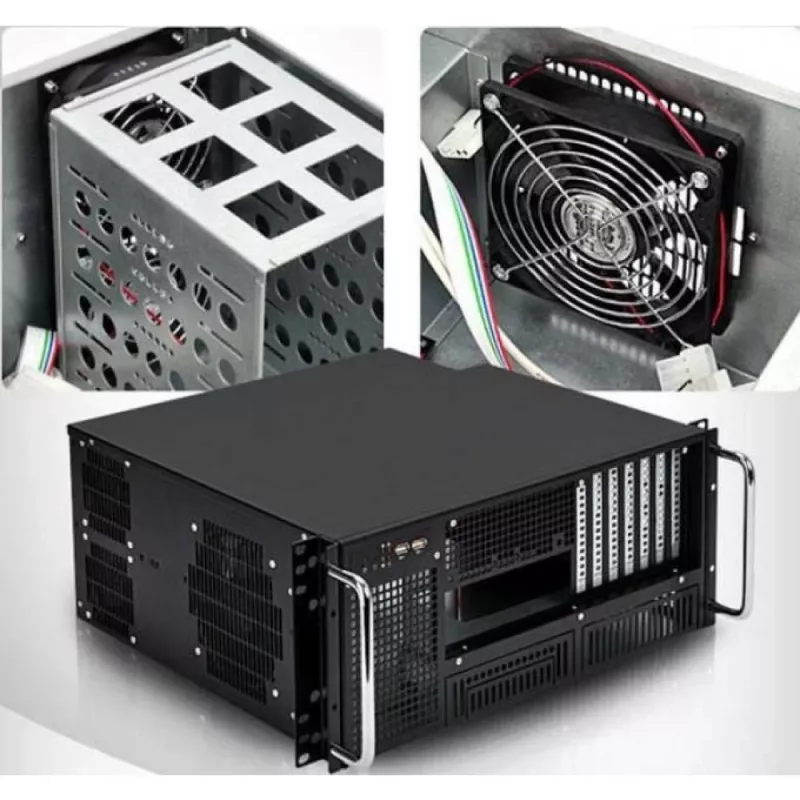 Techly Caixa rack industrial 19/Desktop 4U ultracompacta preta I-CASE MP-P4HX-BLK6