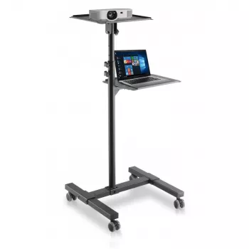 Techly ICA-TB TPM-10 carrinho de projetor e portátil com prateleira, altura ajustável, preto