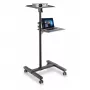Techly ICA-TB TPM-10 carrinho de projetor e portátil com prateleira, altura ajustável, preto