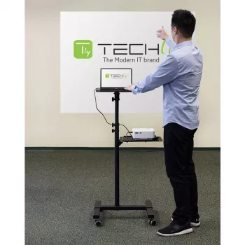 Techly ICA-TB TPM-10 carrinho de projetor e portátil com prateleira, altura ajustável, preto