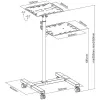Techly ICA-TB TPM-10 carrinho ajustável em altura para projetor e portátil com prateleira, preto