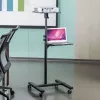 Techly ICA-TB TPM-10 carrinho ajustável em altura para projetor e portátil com prateleira, preto