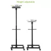 Techly ICA-TB TPM-10 carrinho ajustável em altura para projetor e portátil com prateleira, preto