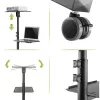 Techly ICA-TB TPM-10 carrinho ajustável em altura para projetor e portátil com prateleira, preto