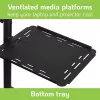 Techly ICA-TB TPM-10 carrinho ajustável em altura para projetor e portátil com prateleira, preto