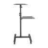 Techly ICA-TB TPM-10 carrinho ajustável em altura para projetor e portátil com prateleira, preto