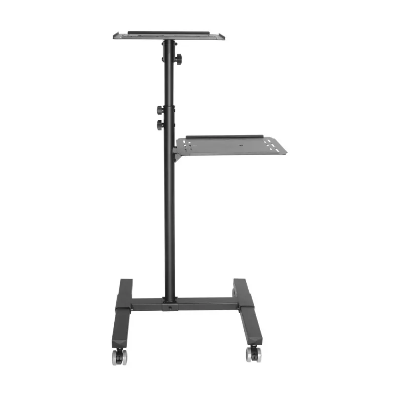 Techly ICA-TB TPM-10 carrinho ajustável em altura para projetor e portátil com prateleira, preto