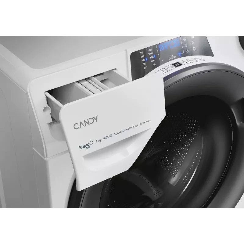 Candy RapidÓ PRO RP 486BWMR/1-S máquina de lavar roupa de carregamento frontal 8 kg 1400 rpm branco
