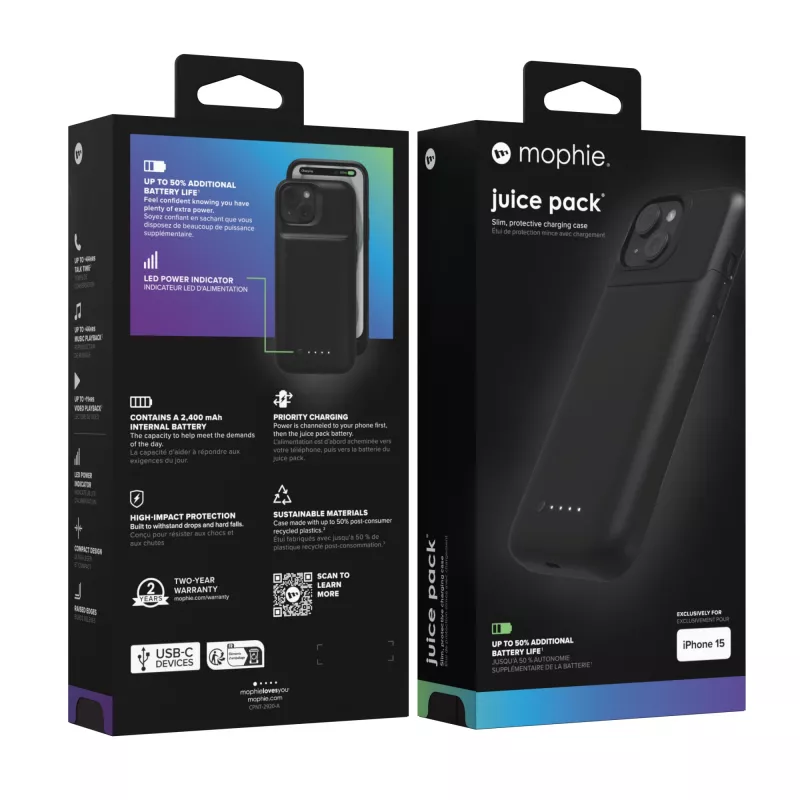 mophie Juice Pack capa para telemóvel 15,5 cm (6,1 polegadas) capa preto