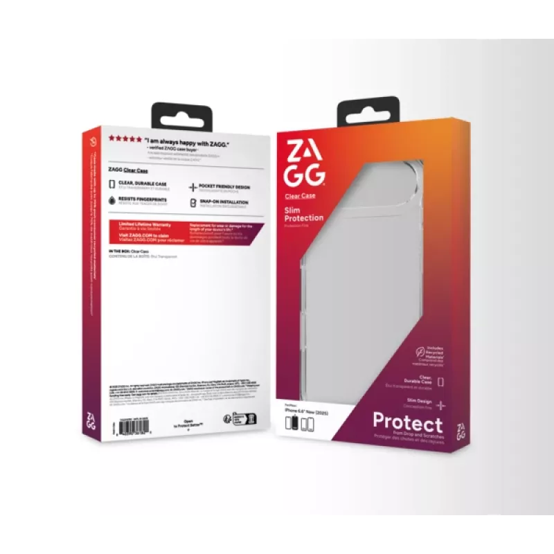 ZAGG Clear Case para Apple iPhone 17 Air, capa, Apple, iPhone 17 Air, 16,5 cm (6,5 polegadas), transparente