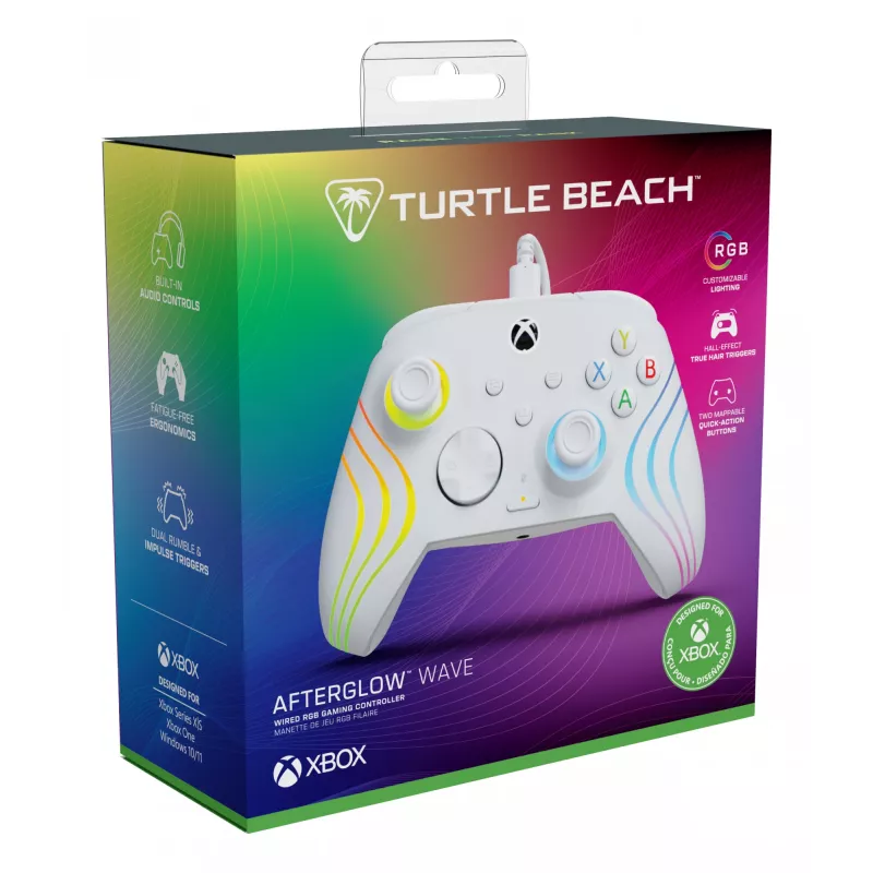Comando Turtle Beach Afterglow Wave branco USB PC Xbox Series S X
