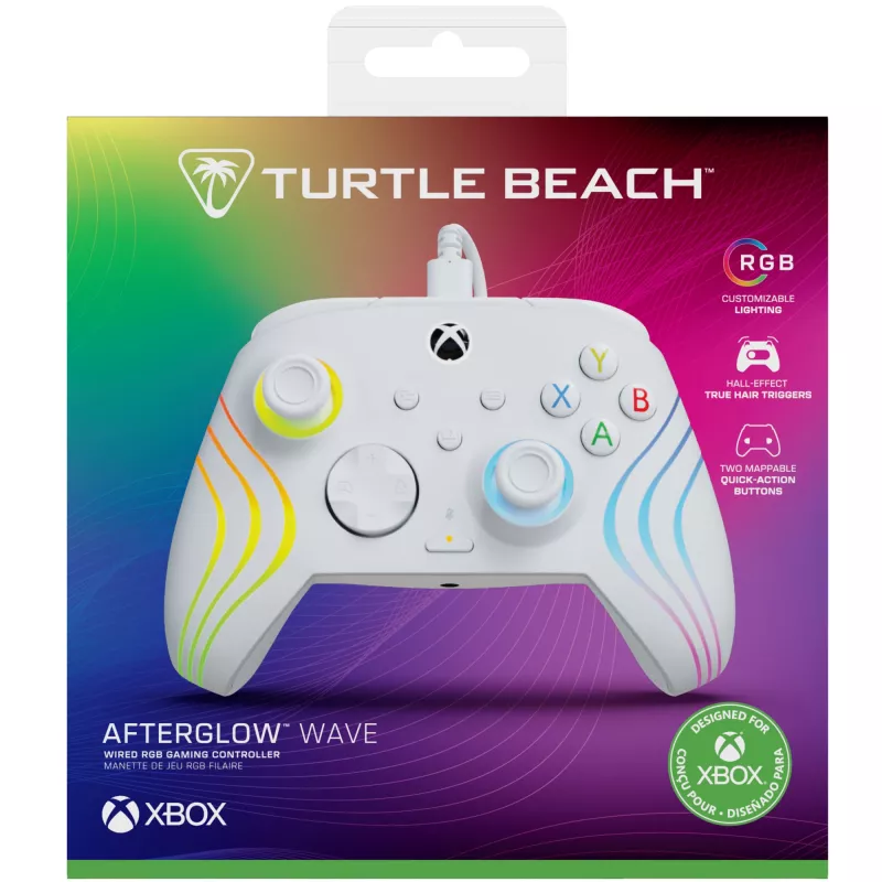 Comando Turtle Beach Afterglow Wave branco USB PC Xbox Series S X