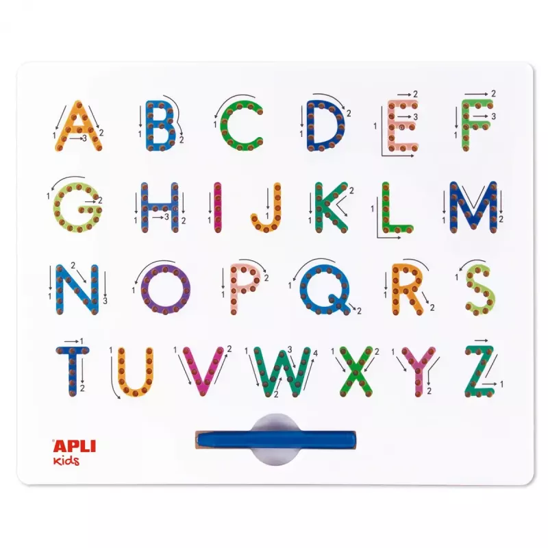 Conjunto de quadro magnético agipa ímanes letras ABC com caneta azul — modelo 19263, unidade