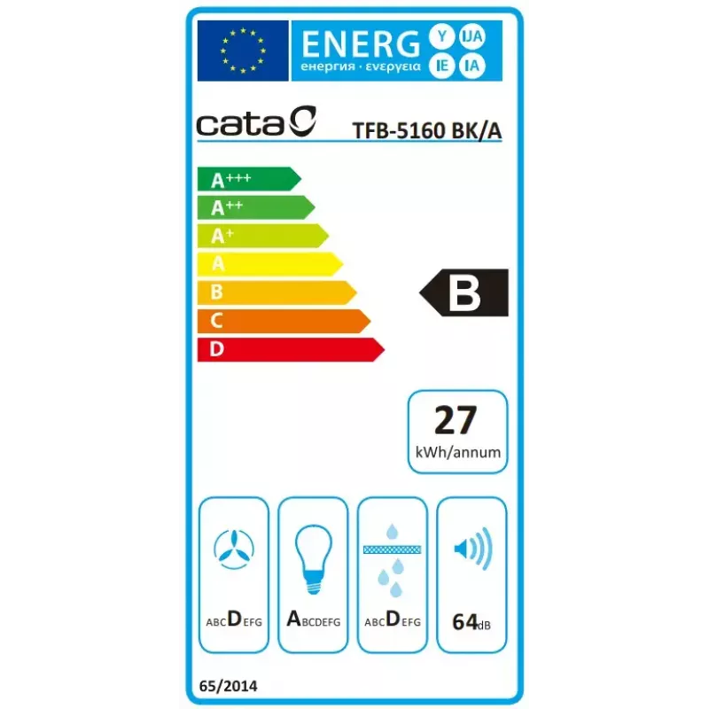 Exaustor encastrável CATA TFB-5160 BK preto 297,2 m³/h
