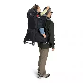 Mochila de transporte para criança Osprey Poco Tourist preto — mochila de transporte para criança leve, modelo 10005970/550/O/S