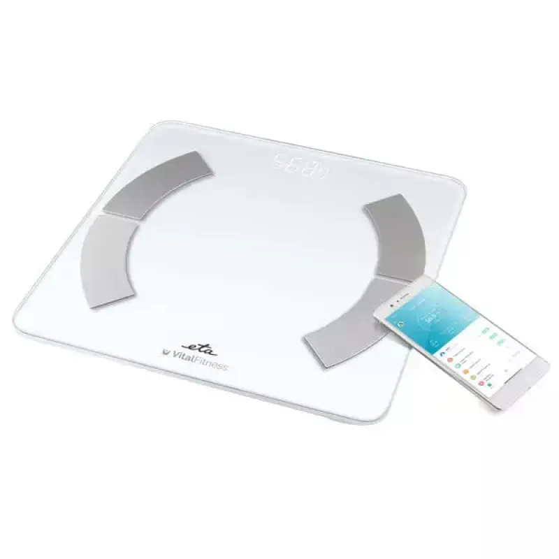 Balança de pessoa eletrónica ETA ETA277990000 – branca, quadrada, capacidade 180 kg, precisão 100 g