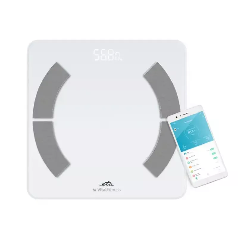 Balança de pessoa eletrónica ETA ETA277990000 – branca, quadrada, capacidade 180 kg, precisão 100 g