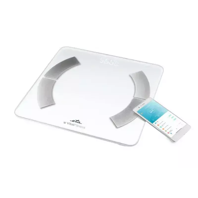 Balança de pessoa eletrónica ETA ETA277990000 – branca, quadrada, capacidade 180 kg, precisão 100 g