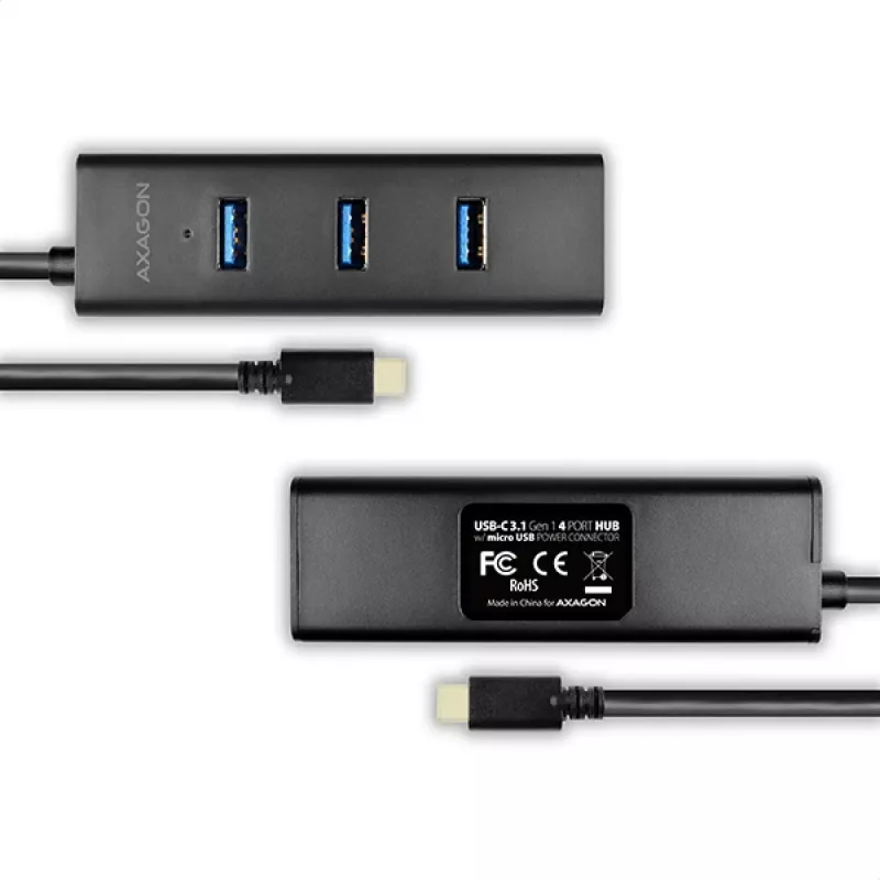 Hub de interfaces Axagon HUE-S2C USB 3.2 Gen 1 (3.1 Gen 1) Type-A 5000 Mbit/s preto