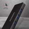 Hub USB SuperSpeed fino Axagon, USB 3.2 Gen 1 (3.1 Gen 1) Type-A, USB 3.2 Gen 1 (3.1 Gen 1) Type-A, 5000 Mbit/s, preto, plástico, 0,14 m