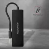 Hub USB SuperSpeed fino Axagon, USB 3.2 Gen 1 (3.1 Gen 1) Type-A, USB 3.2 Gen 1 (3.1 Gen 1) Type-A, 5000 Mbit/s, preto, plástico, 0,14 m