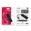 Hub USB SuperSpeed fino Axagon, USB 3.2 Gen 1 (3.1 Gen 1) Type-A, USB 3.2 Gen 1 (3.1 Gen 1) Type-A, 5000 Mbit/s, preto, plástico, 0,14 m