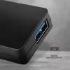 Hub USB-C SuperSpeed fino Axagon, USB 3.2 Gen 1 (3.1 Gen 1) Type-C, USB 3.2 Gen 1 (3.1 Gen 1) Type-A, 5000 Mbit/s, preto, plástico, 0,14 m