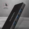 Hub USB-C SuperSpeed fino Axagon, USB 3.2 Gen 1 (3.1 Gen 1) Type-C, USB 3.2 Gen 1 (3.1 Gen 1) Type-A, 5000 Mbit/s, preto, plástico, 0,14 m