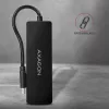 Hub USB-C SuperSpeed fino Axagon, USB 3.2 Gen 1 (3.1 Gen 1) Type-C, USB 3.2 Gen 1 (3.1 Gen 1) Type-A, 5000 Mbit/s, preto, plástico, 0,14 m