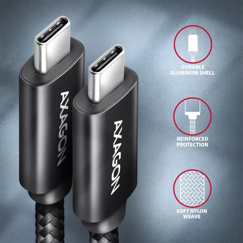 Cabo USB Axagon BUCM432-CM10AB USB4 Gen 3x2 1 m USB C preto