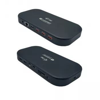 i-tec Thunderbolt 3/USB-C estação de acoplamento Dual-4K + cabo USB-C para DisplayPort (1,5 m) + fonte de alimentação 60 W