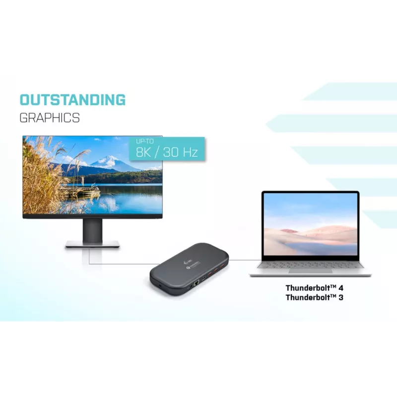i-tec Thunderbolt 3/USB-C estação de acoplamento Dual-4K + cabo USB-C para DisplayPort (1,5 m) + fonte de alimentação 60 W