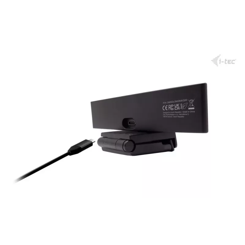 Webcam ITEC i-tec SOLOMON 500 4K PDAF — 4K Ultra HD, 3840×2160, USB, suporte de fixação, preto