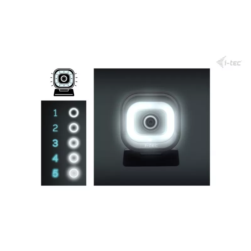 Webcam ITEC i-tec SOLOMON 700 STREAM 4K com 3840x2160@60fps, 8,29 MP, USB-C, rosca de tripé de 1/4 polegadas