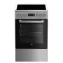 Fogão independente BEKO FSM57300GX — placa vitrocerâmica 4 zonas, forno elétrico, aço inoxidável, 50 cm