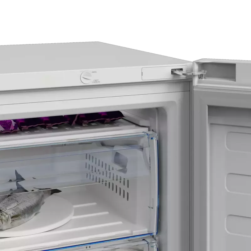 Congelador Beko RFSA240M41WN — 215 L, branco, Fast Freeze, porta reversível
