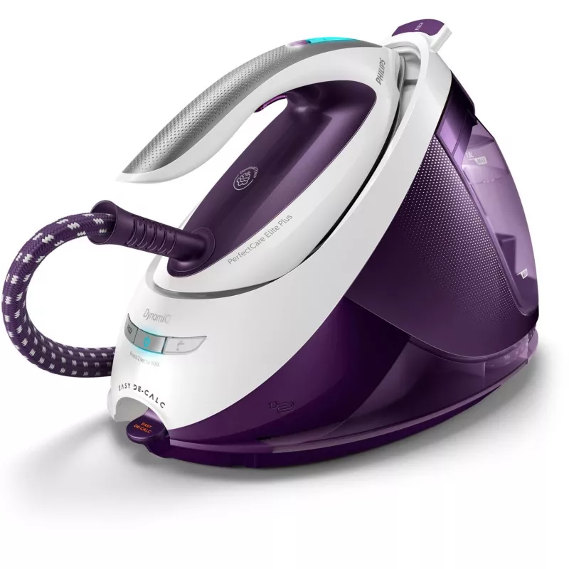 Central de engomar a vapor Philips GC9660/30 — depósito de água de 1,8 l, pressão de 7,5 bar, golpe de vapor de 520 g/min, base de engomar T-ionicGlide